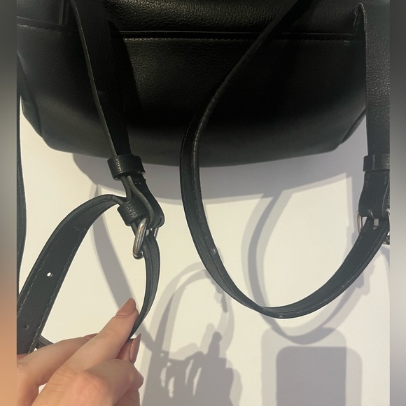Zara Basic Collection Classic Black Faux Leather Backpack - Picture 15 of 15
